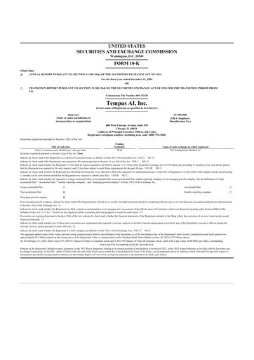 Thumbnail Tempus AI 10-K Annual Report 2024