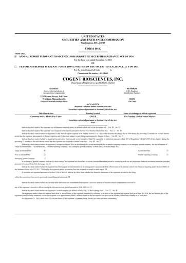 Thumbnail Cogent Biosciences 10-K Annual Report 2024