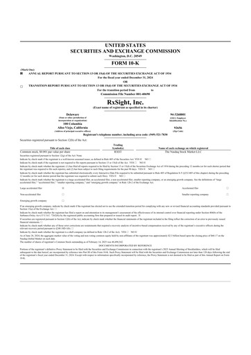 Thumbnail RxSight 10-K Annual Report 2024