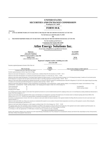 Thumbnail Atlas Energy Solutions 10-K Annual Report 2024
