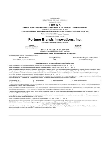 Thumbnail Fortune Brands Innovations 10-K Annual Report 2024