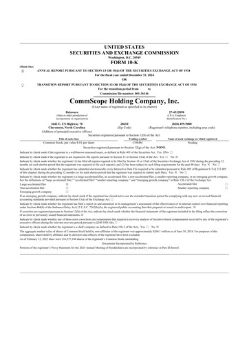 Thumbnail CommScope
 10-K Annual Report 2024