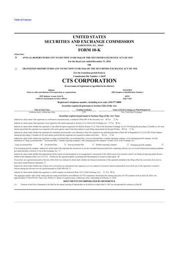 Thumbnail CTS Corporation 10-K Annual Report 2024