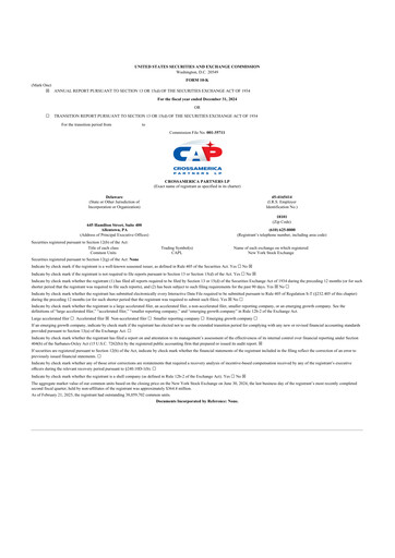 Thumbnail CrossAmerica Partners 10-K Annual Report 2024