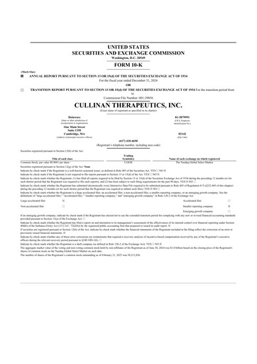 Thumbnail Cullinan Therapeutics 10-K Annual Report 2024