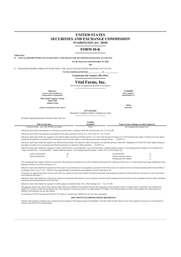 Vorschaubild Vital Farms 10-K Jahresbericht 2024