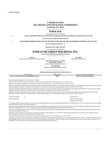 Thumbnail Endeavor Group 10-K Annual Report 2024