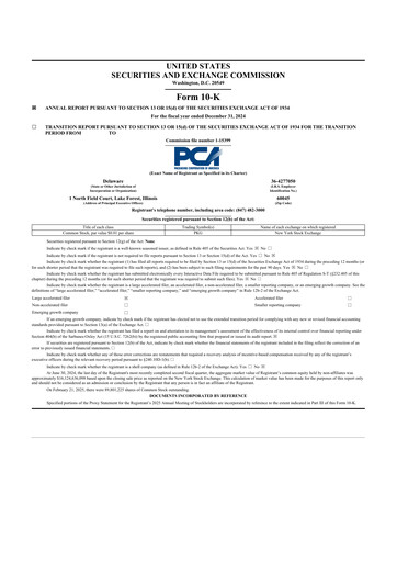 Thumbnail Packaging Corporation of America
 10-K Annual Report 2024