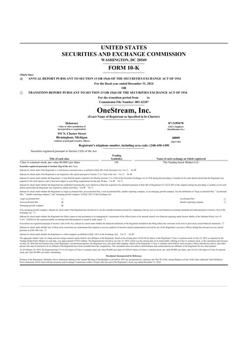 Thumbnail OneStream 10-K Annual Report 2024