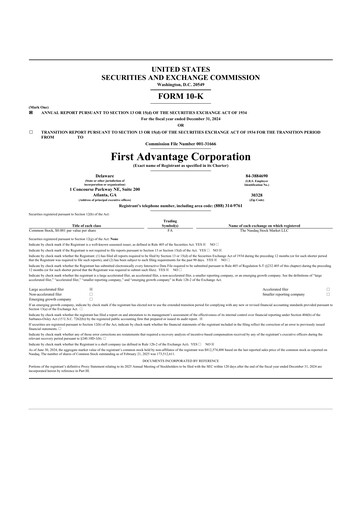 Thumbnail First Advantage 10-K Annual Report 2024
