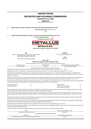 Thumbnail Metallus 10-K Annual Report 2024