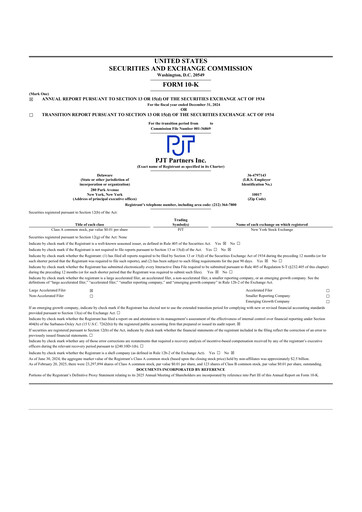 Miniature PJT Partners
 10-K Rapport annuel 2024