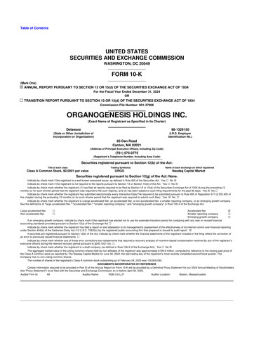 Thumbnail Organogenesis 10-K Annual Report 2024