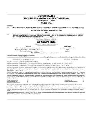 Thumbnail Airgain 10-K Annual Report 2024