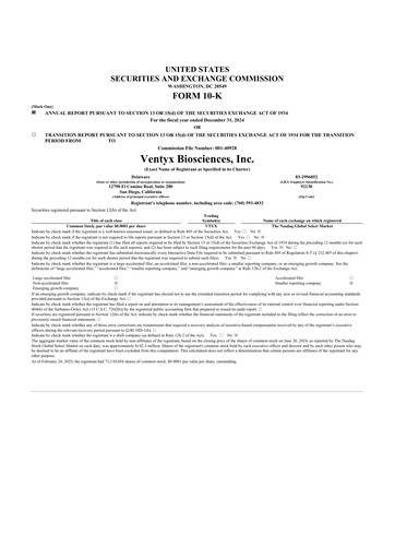 Vorschaubild Ventyx Biosciences 10-K Jahresbericht 2024