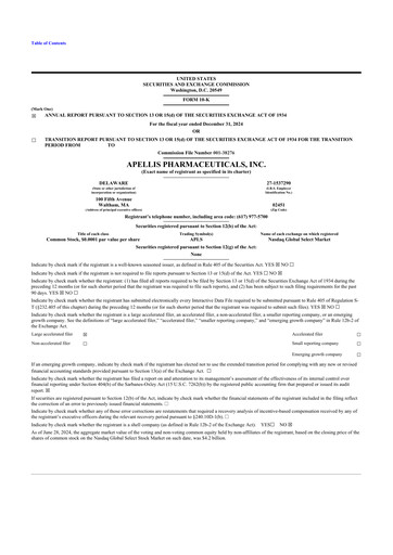Miniature Apellis Pharmaceuticals 10-K Rapport annuel 2024
