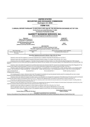 Thumbnail Barrett Business Services 10-K Annual Report 2024