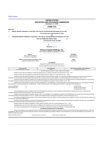 Miniature Victory Capital 10-K Rapport annuel 2024
