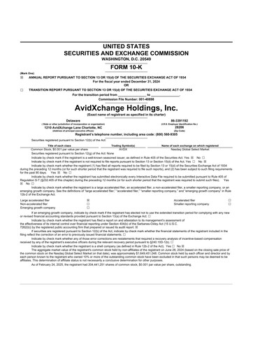 Thumbnail AvidXchange 10-K Annual Report 2024