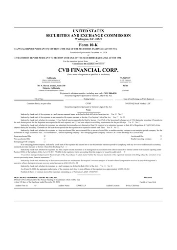 Thumbnail CVB Financial 10-K Annual Report 2024
