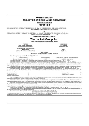 Thumbnail The Hackett Group

 10-K Annual Report 2024