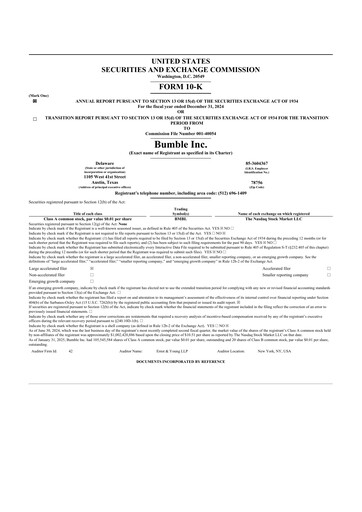 Thumbnail Bumble 10-K Annual Report 2024