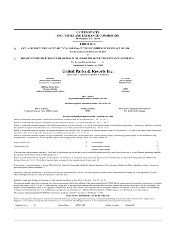 Thumbnail United Parks & Resorts 10-K Annual Report 2024