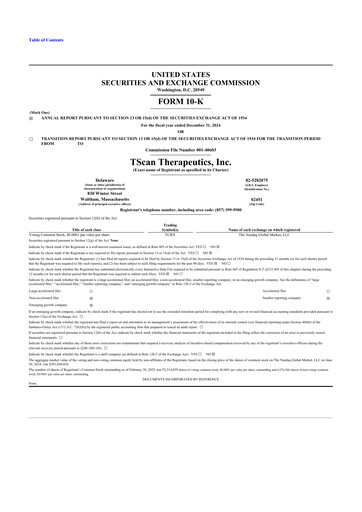 Vorschaubild TScan Therapeutics 10-K Jahresbericht 2024