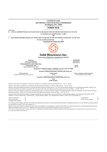 Miniature Solid Biosciences
 10-K Rapport annuel 2024