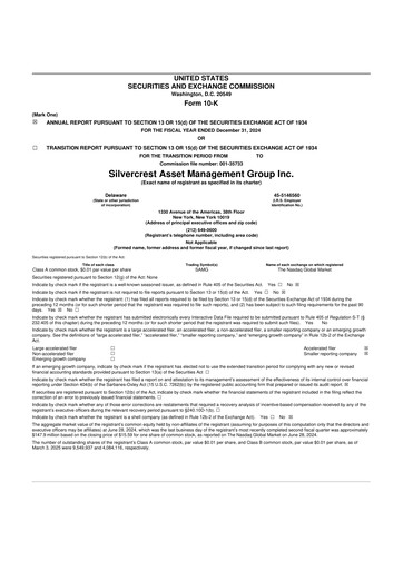 Thumbnail Silvercrest Asset Management Group 10-K Annual Report 2024