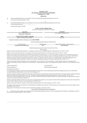 Vorschaubild Acme United 10-K Jahresbericht 2024