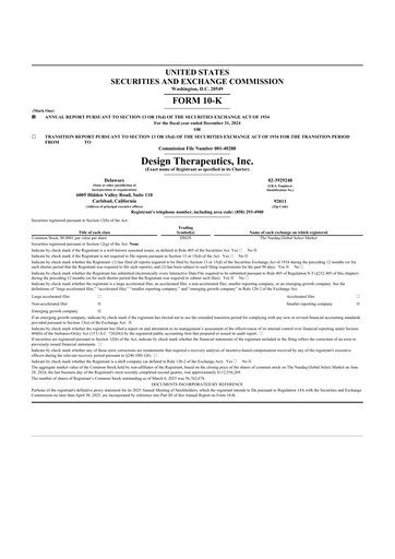 Thumbnail Design Therapeutics 10-K Annual Report 2024