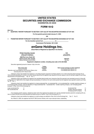 Thumbnail enGene 10-Q Quarterly Report FY2025 