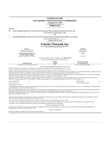 Thumbnail Velocity Financial 10-K Annual Report 2024