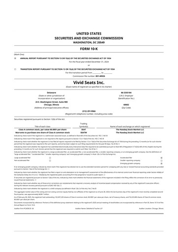 Vorschaubild Vivid Seats 10-K Jahresbericht 2024