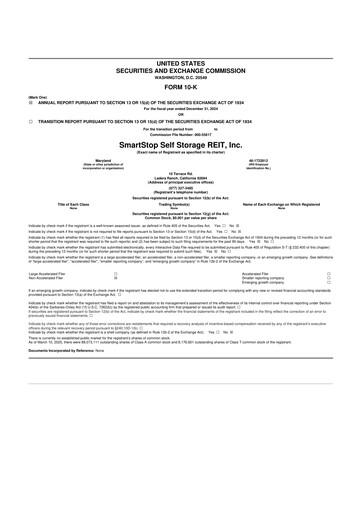 Thumbnail SmartStop Self Storage REIT 10-K Annual Report 2024