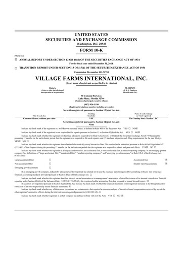 Vorschaubild Village Farms International 10-K Jahresbericht 2024