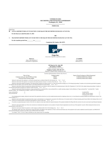 Thumbnail Gogo Inflight Internet
 10-K Annual Report 2024