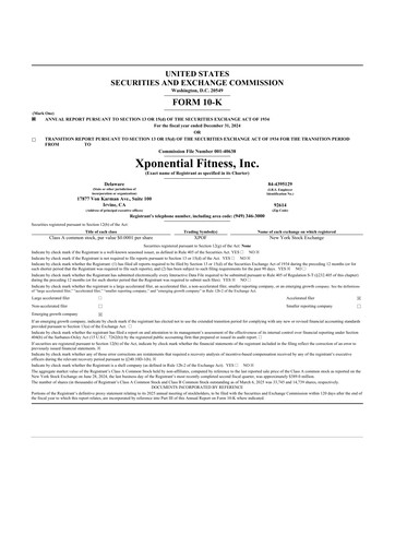 Thumbnail Xponential Fitness 10-K Annual Report 2024