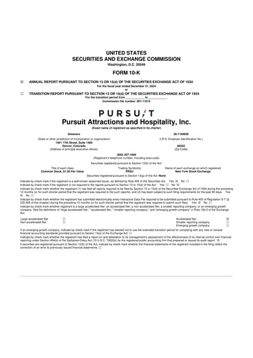 Thumbnail Pursuit Attractions and Hospitality 10-K Annual Report 2024