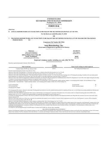 Thumbnail Sana Biotechnology 10-K Annual Report 2024