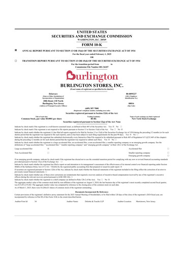 Thumbnail Burlington Stores 10-K Annual Report 2024