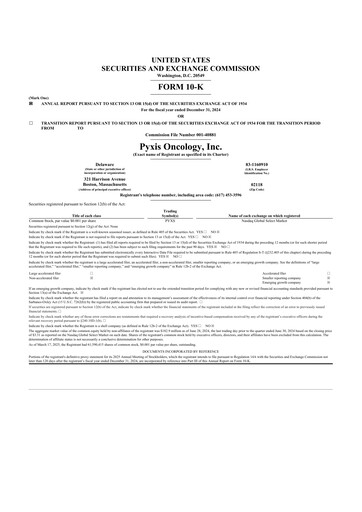 Vorschaubild Pyxis Oncology 10-K Jahresbericht 2024