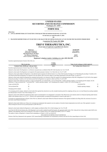 Thumbnail Trevi Therapeutics 10-K Annual Report 2024