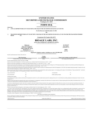 Vorschaubild BioAge Labs 10-K Jahresbericht 2024