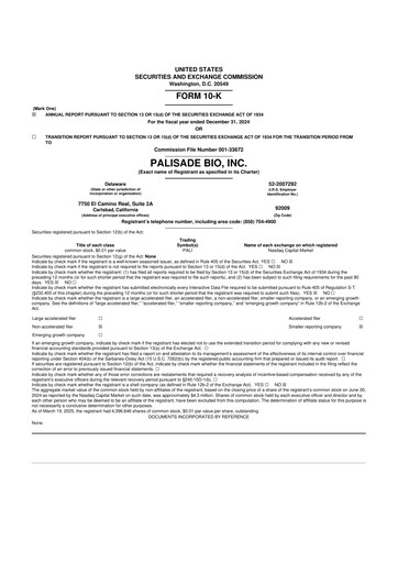 Thumbnail Palisade Bio 10-K Annual Report 2024