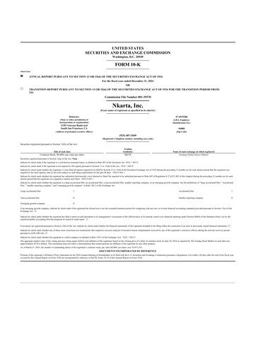 Miniature Nkarta 10-K Rapport annuel 2024