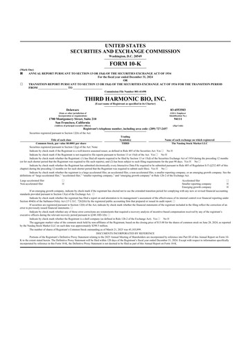 Thumbnail Third Harmonic Bio 10-K Annual Report 2024