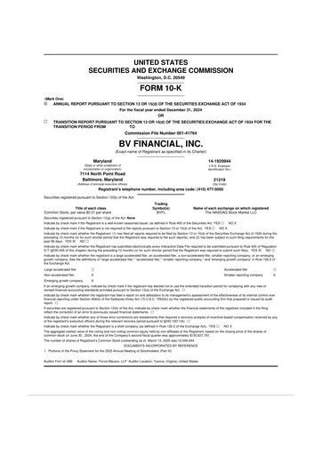 Thumbnail BV Financial 10-K Annual Report 2024