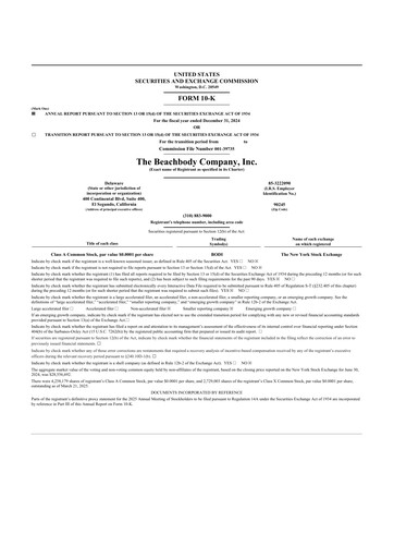 Thumbnail The Beachbody Company 10-K Annual Report 2024